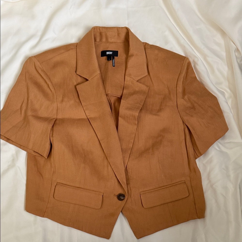 DKNY Women's Camel Short Sleeve Blazer